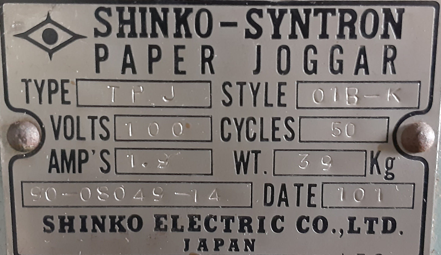 神鋼電機(現:シンフォニアテクノロジー)製 ジョガー(紙揃え,突揃機) TPJ 018-K A2判対応 sinfoniatec1-tpj018k_8001