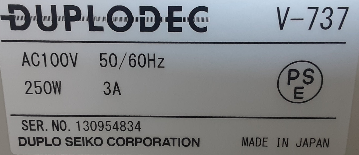 デュプロ(Dupro)製 連続フォームバースターV-737 ゴムロール手動式 最大処理速度90m/分