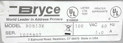 ブライス製 卓上宛名印刷機 13K 宛名専用高速インクジェットプリンタ bryce1-13k-7001