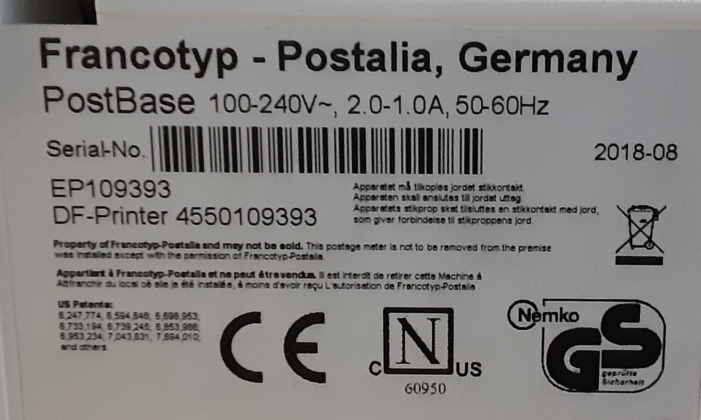 ポスタリアフランコチップ製 ポストベース PostBase 郵便料金計器(郵便料金別納用機械) postalia1-postbase-9001