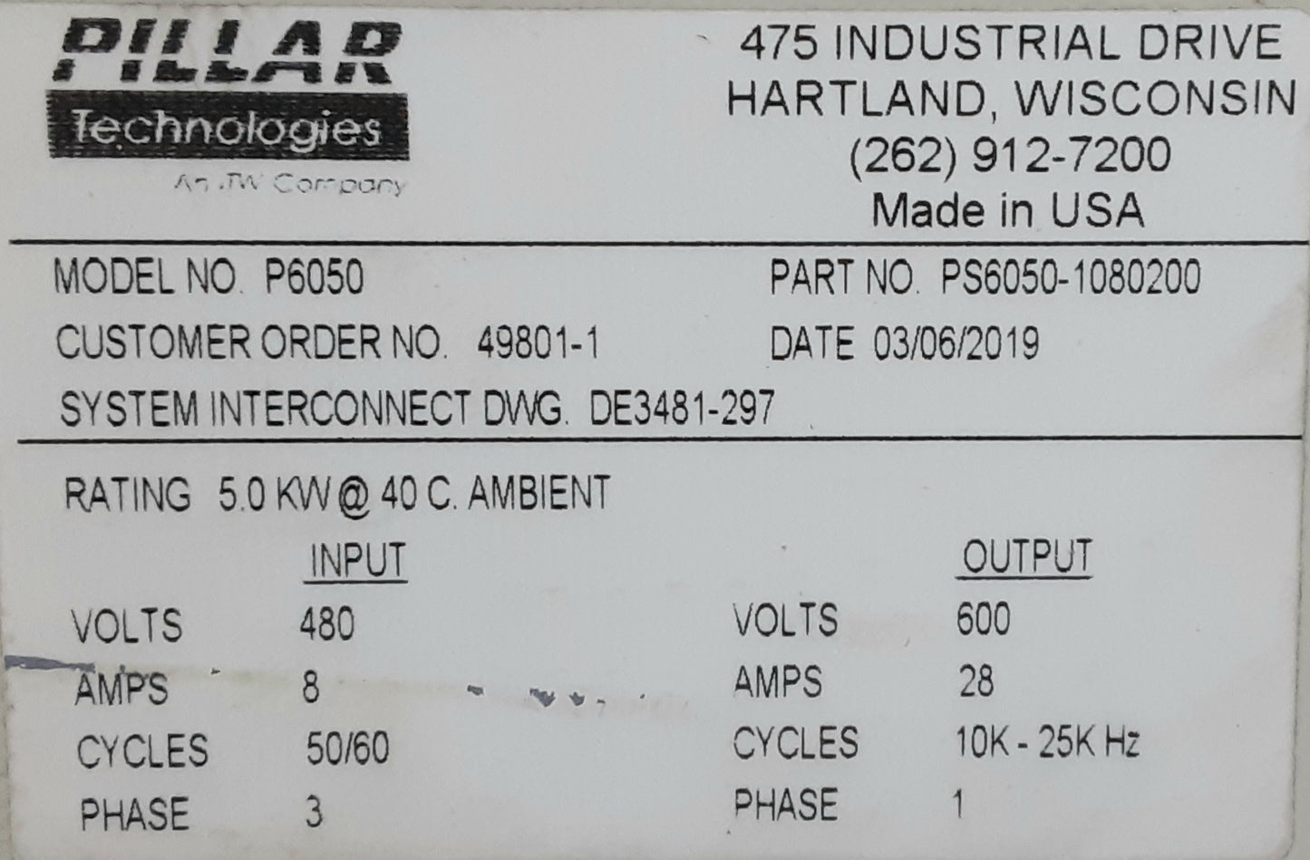 ピラーテクノロジーズ・巴工業製 コロナ放電処理装置 PS6050 SST方式コロナトリータ tomoekogyo01-ps6050sst-1001