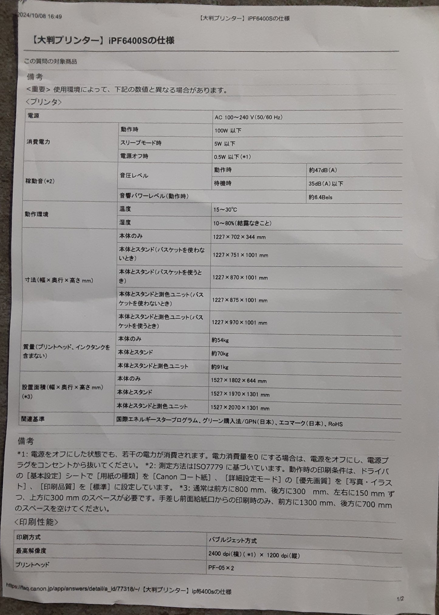 キャノン iPF6400S 610印刷幅 大判インクジェットプリンター canon1-ipf6400s-8001