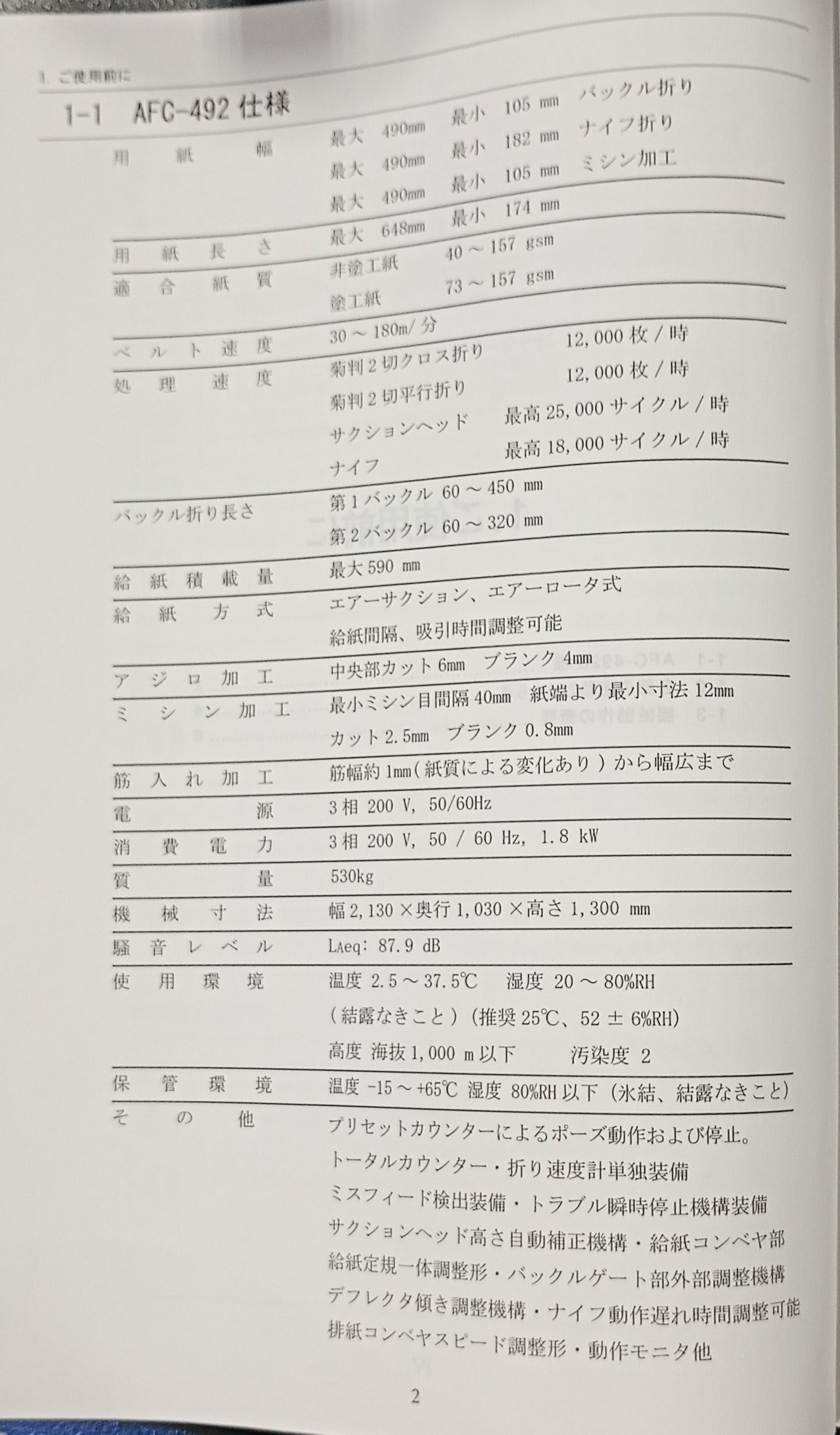 ホリゾン AFC-492 紙折機 horizon1-afc492-8001