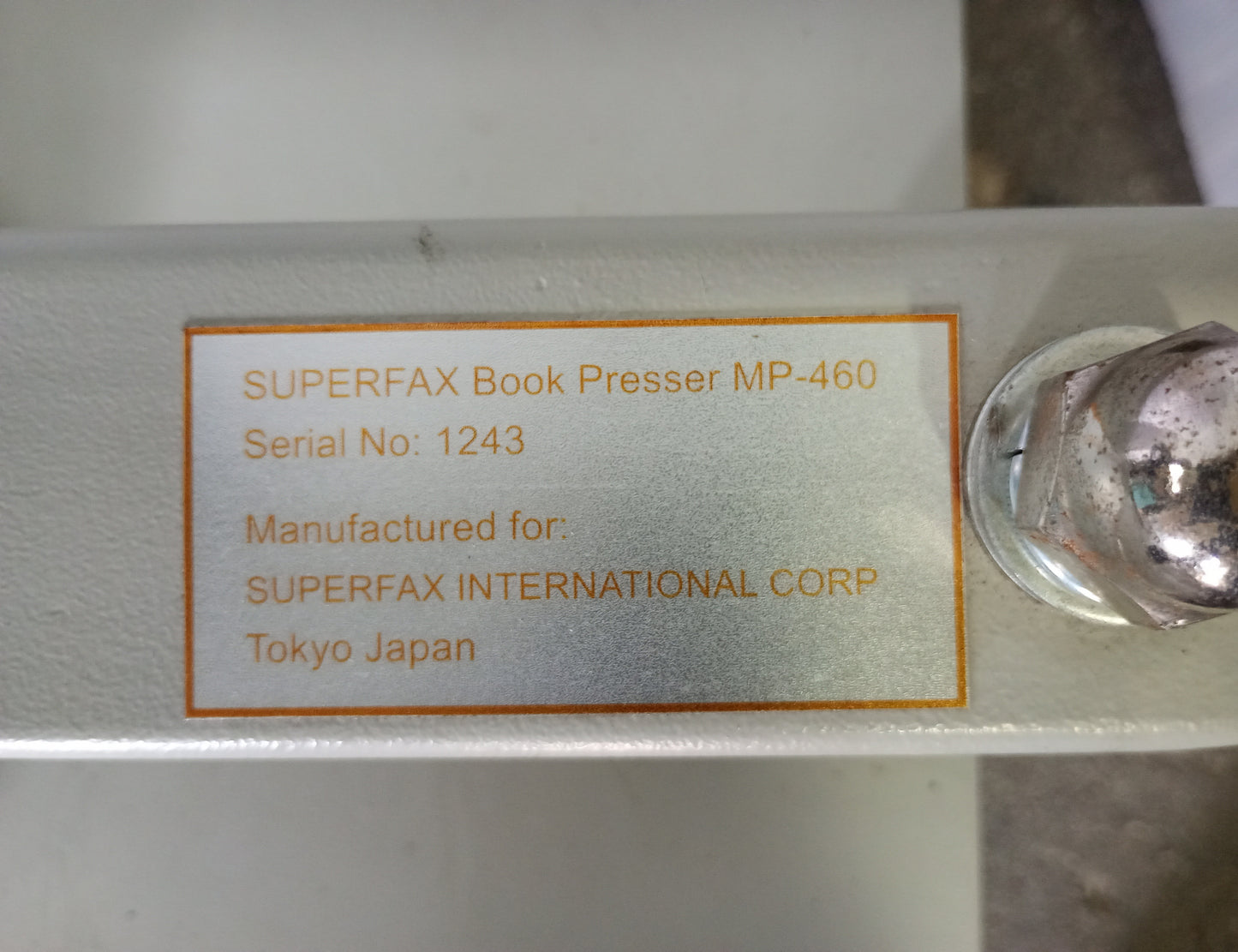SUPERFAX (Toyotec) MP-460 Manual Binding Press (Toyotech-SuperFaxMP460-4022)