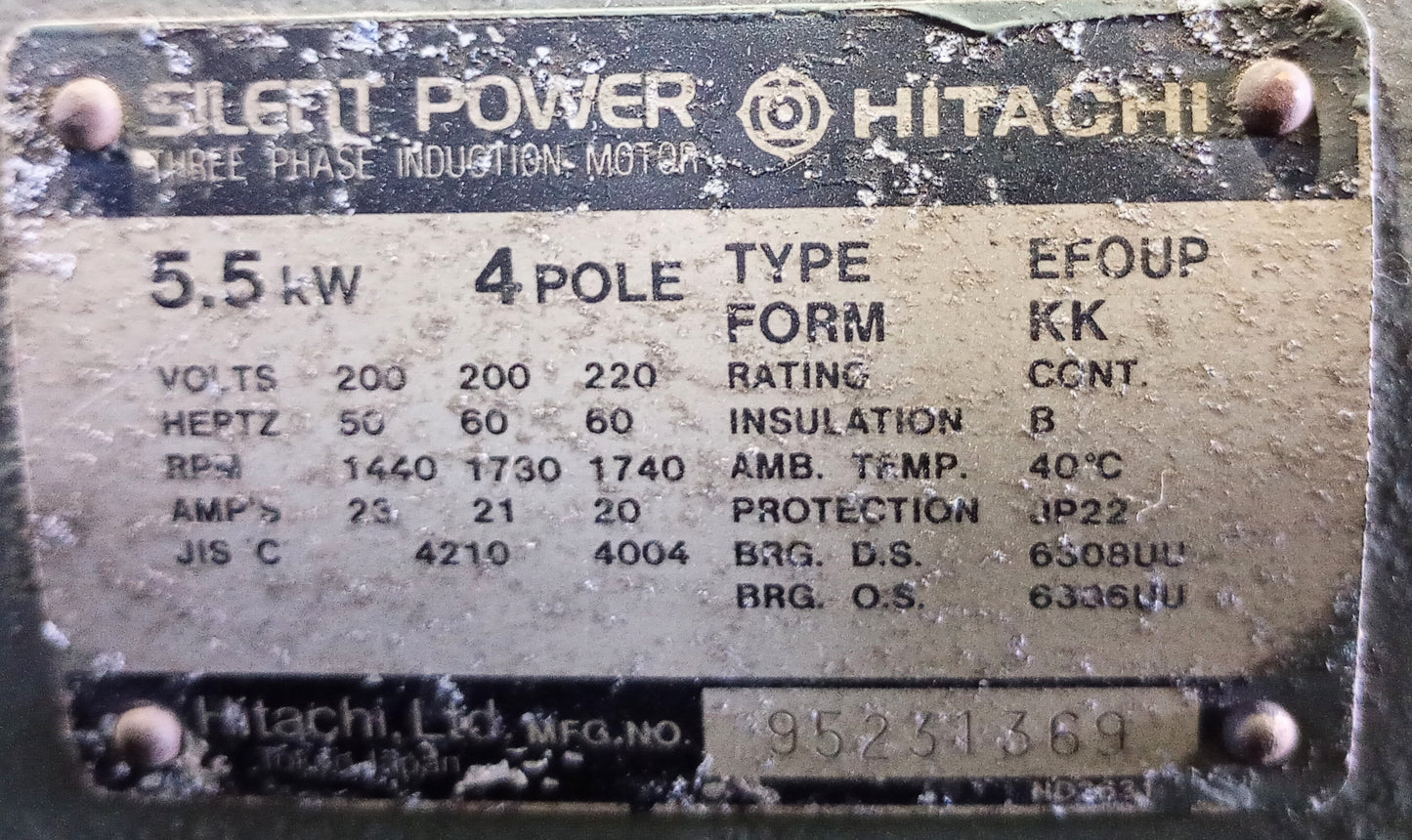 日立 5.5P-9.5V5 ベビコン エアーコンプレッサー hitachi1-55p95v5-0022