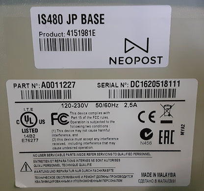 ネオポスト製 IS-480 郵便料金計器(印影印刷機) 最大処理速度150通/分 neopost1-is480-0001