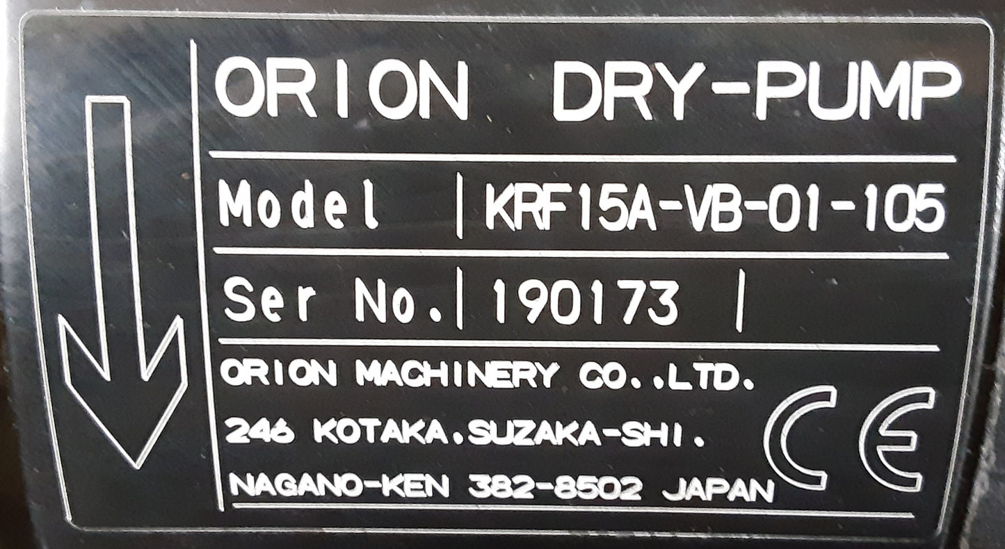 オリオン製 標準型KRFシリーズ KRF-15A-VB-01-105 ドライポンプ(真空ポンプ) orion1-krf15avb01_5004