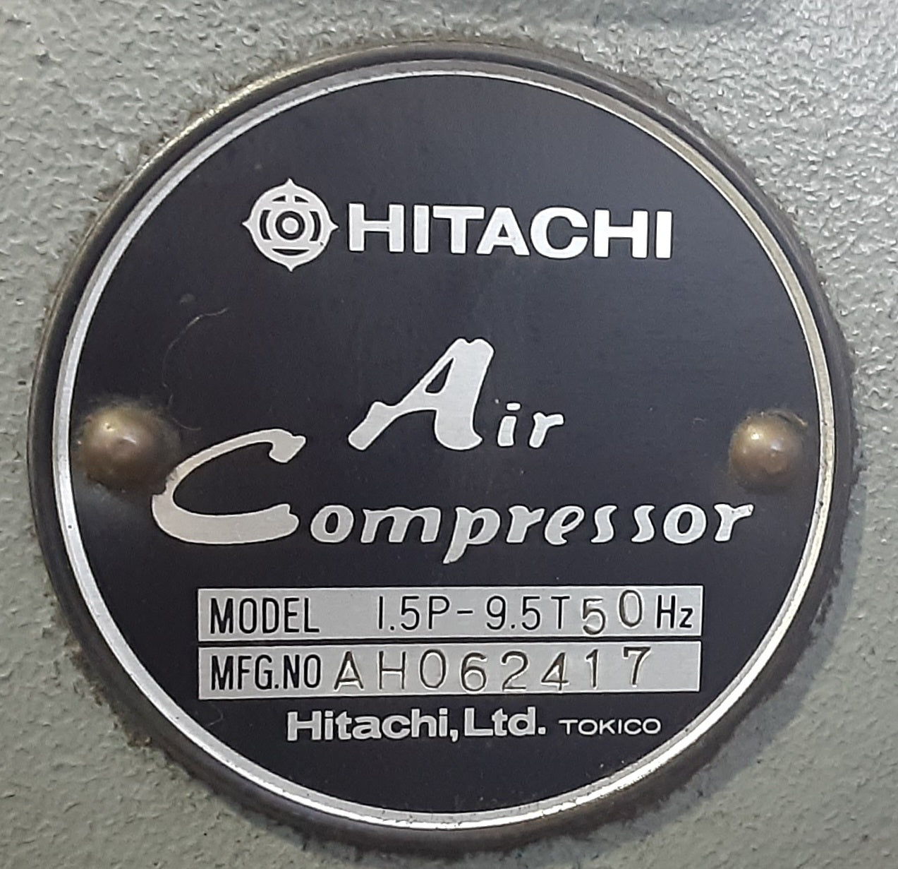 日立製 コンプレッサー 小型空気圧縮機 ベビコン 1.5P-9.5T 50Hz 最高圧力9.5kg/cm2 hitachi1-15p95t-5912