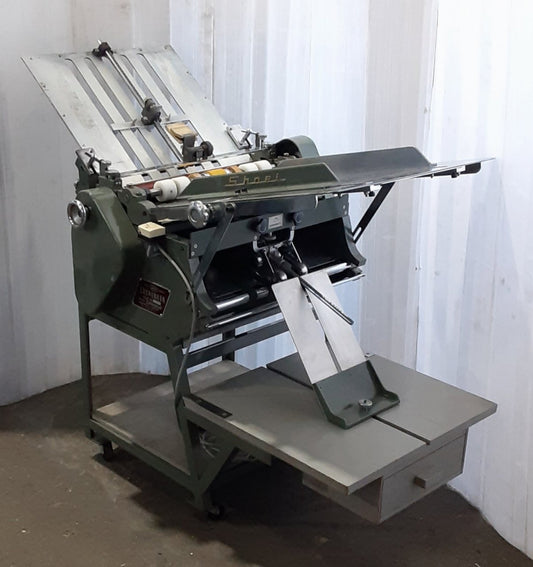 正栄機械製作所製 2つ折り専用 半自動紙折機 A2型 キャスター台一体型 shoei1-2a2-5033