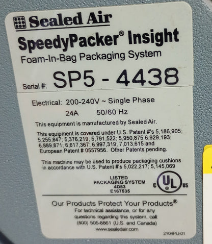 シールドエア スピーディーパッカーインサイト 発泡ポリウレタン包装 sealed air1-insight-1001