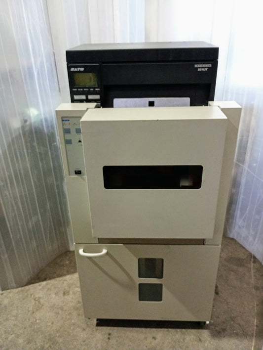 サトー　SG112T　スキャントロニクス ラベルプリンター + CTS110W スタッカー sato1-sg112t-8301