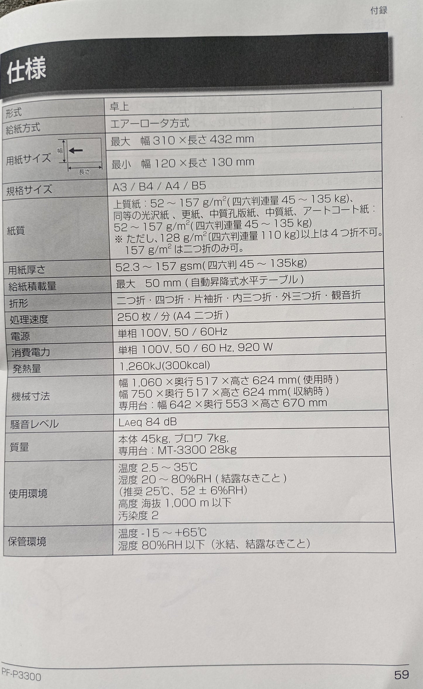 ホリゾン PF-P3300 エア式紙折機　horizon1-pfp3300-4031