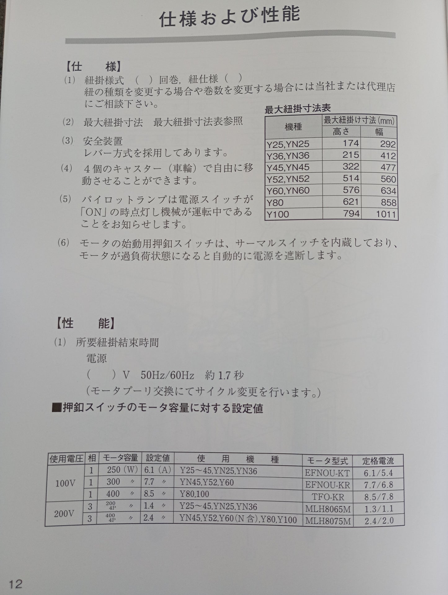 山田機械工業 Y60 結束機 tom1-y60-2002