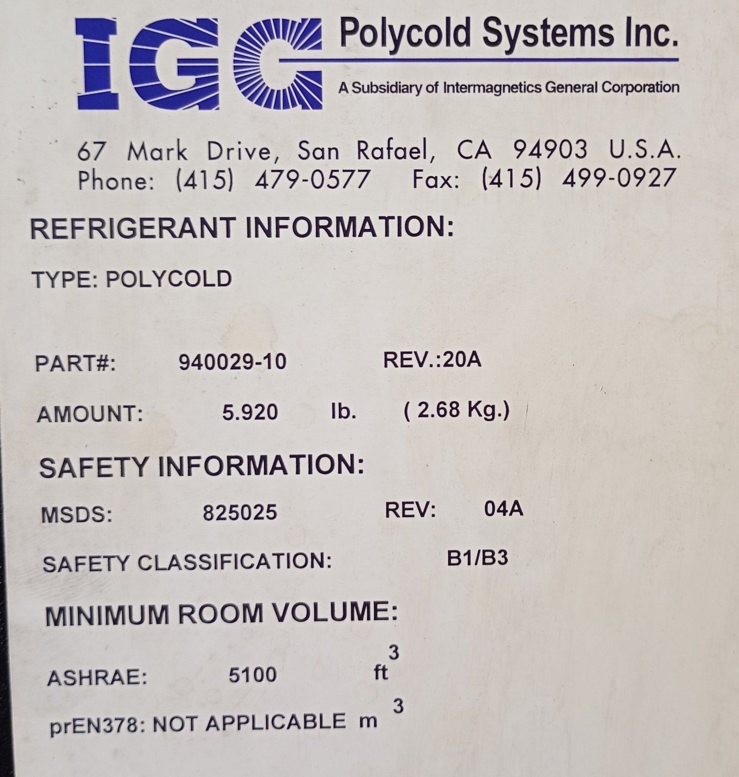 ポリコールド PFC-550-HC 極低温冷凍ユニット　PolycoldSystems-polycoldpfc550hc-4001