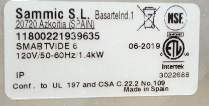 サミック SV-6 低温調理器 ポータブルスービークッカー sammic-sv6-7001