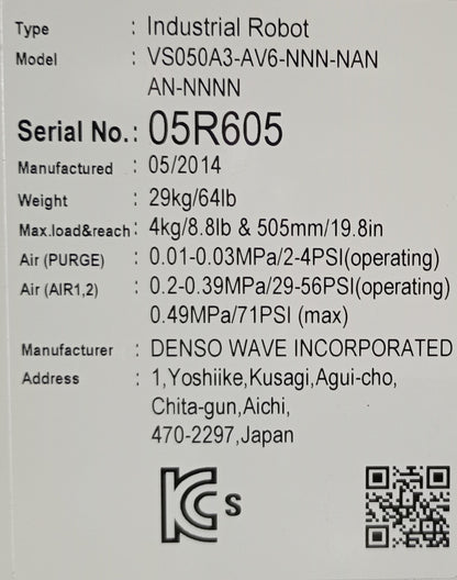 デンソー VS-050 ロボット denso-vs050-8001