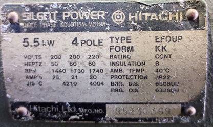 日立 5.5P-9.5V5 ベビコン エアーコンプレッサー hitachi1-55p95v5-0022